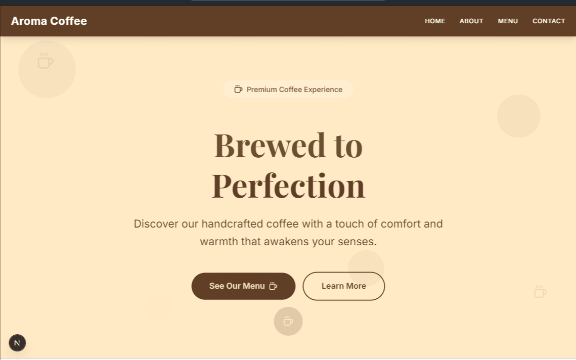 Aroma Coffee – Coffee Shop Landing Page